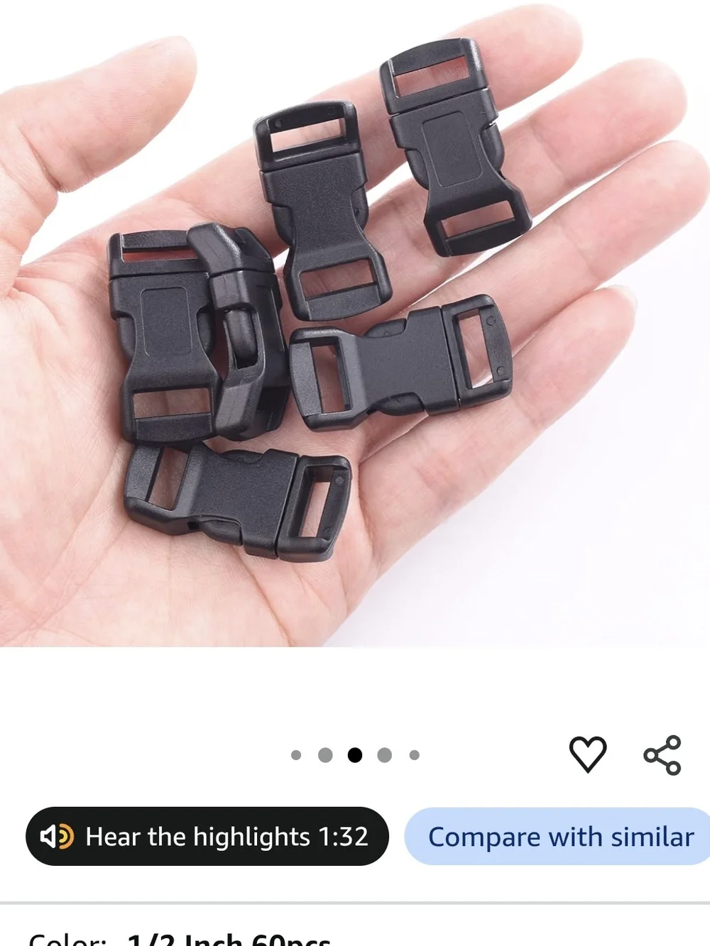 Paracord Buckles - Pack of Replacement Clips